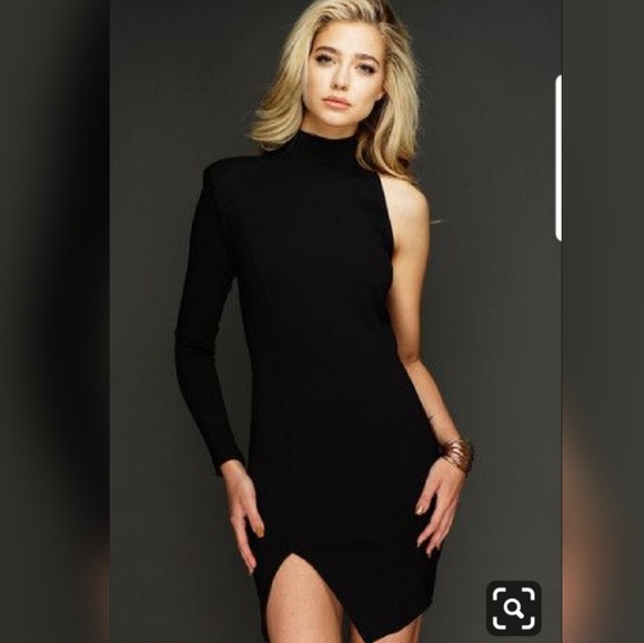 WANTMYLOOK black tulum midi dress asymmetrical S - Picture 6 of 8